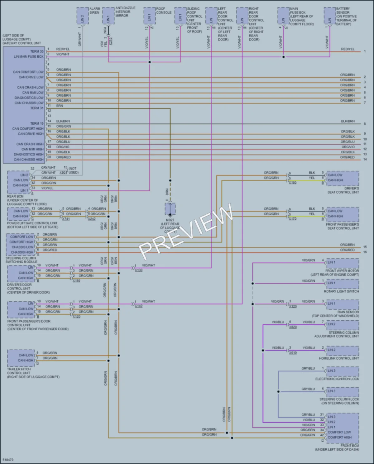 2016 Porsche Panamera Computer Data Lines wiring diagram preview