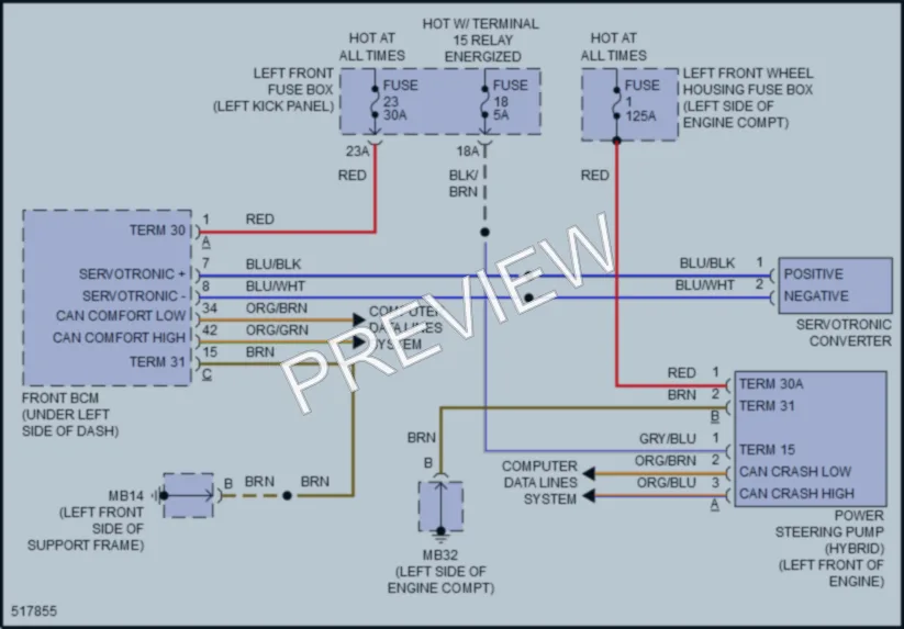 2016 Porsche Panamera Electronic Power Steering wiring diagram preview