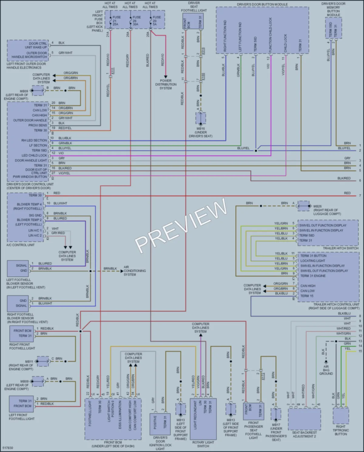 2016 Porsche Panamera Interior Lights wiring diagram preview