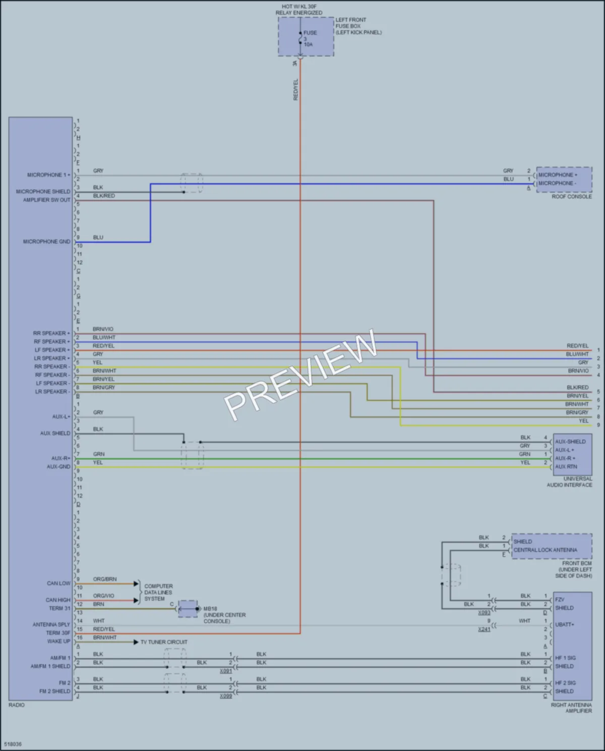 2016 Porsche Panamera Radio wiring diagram preview