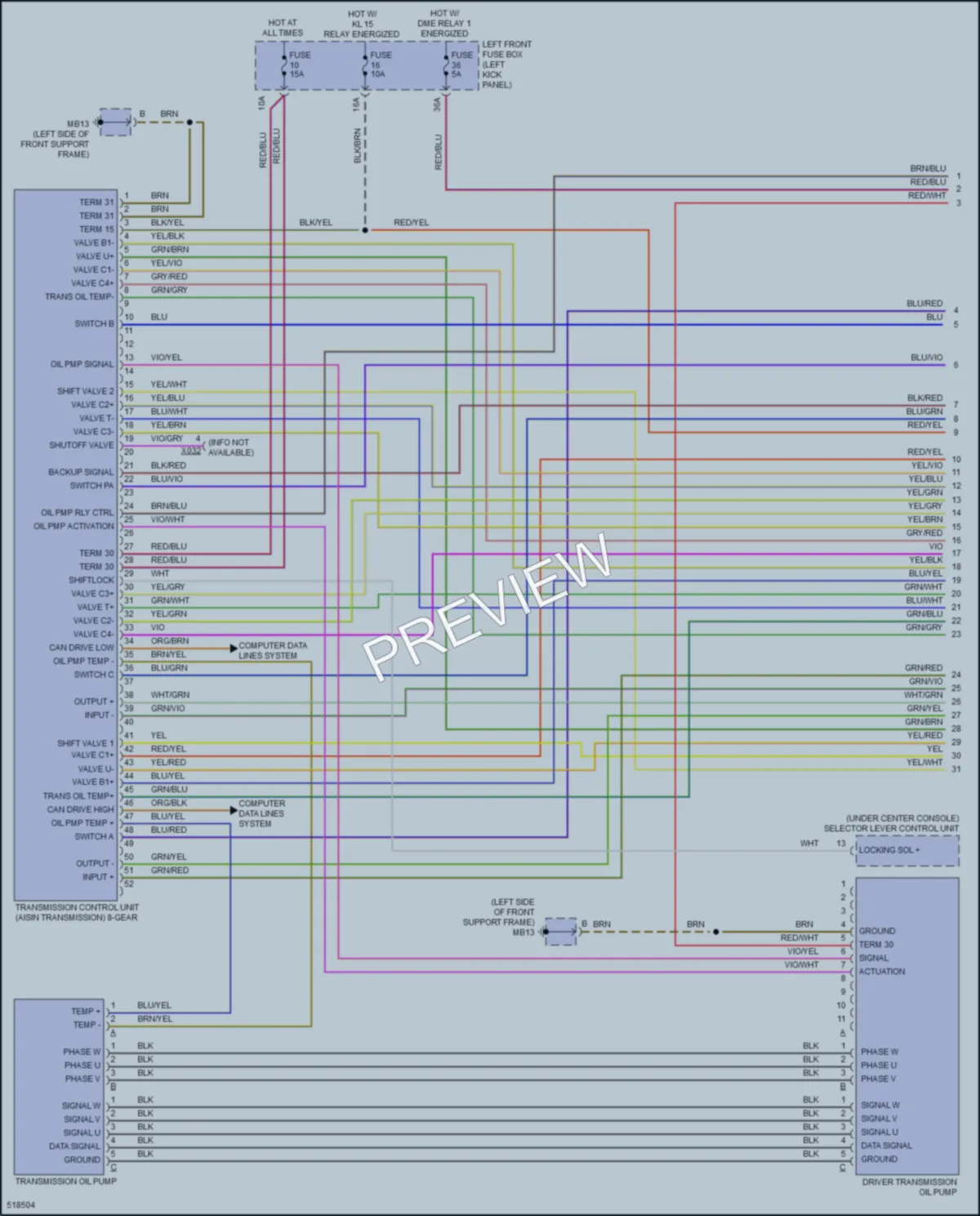 2016 Porsche Panamera Transmission wiring diagram preview