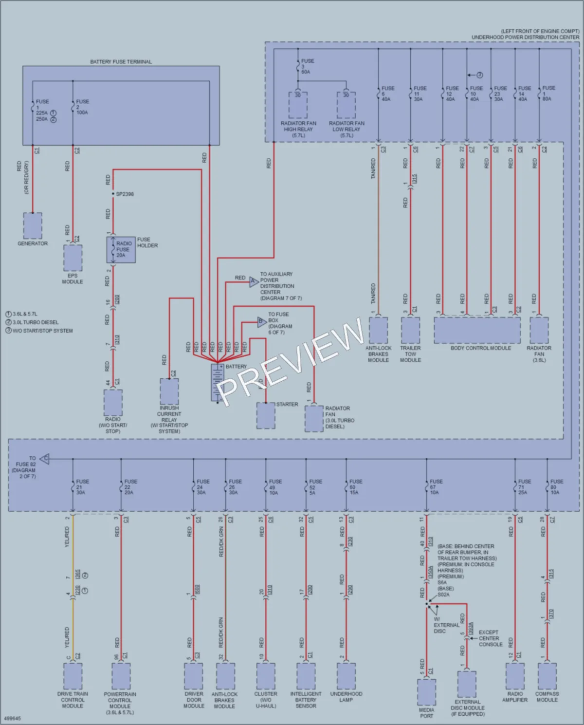 2016 Ram 1500Pickup Power Distribution wiring diagram preview