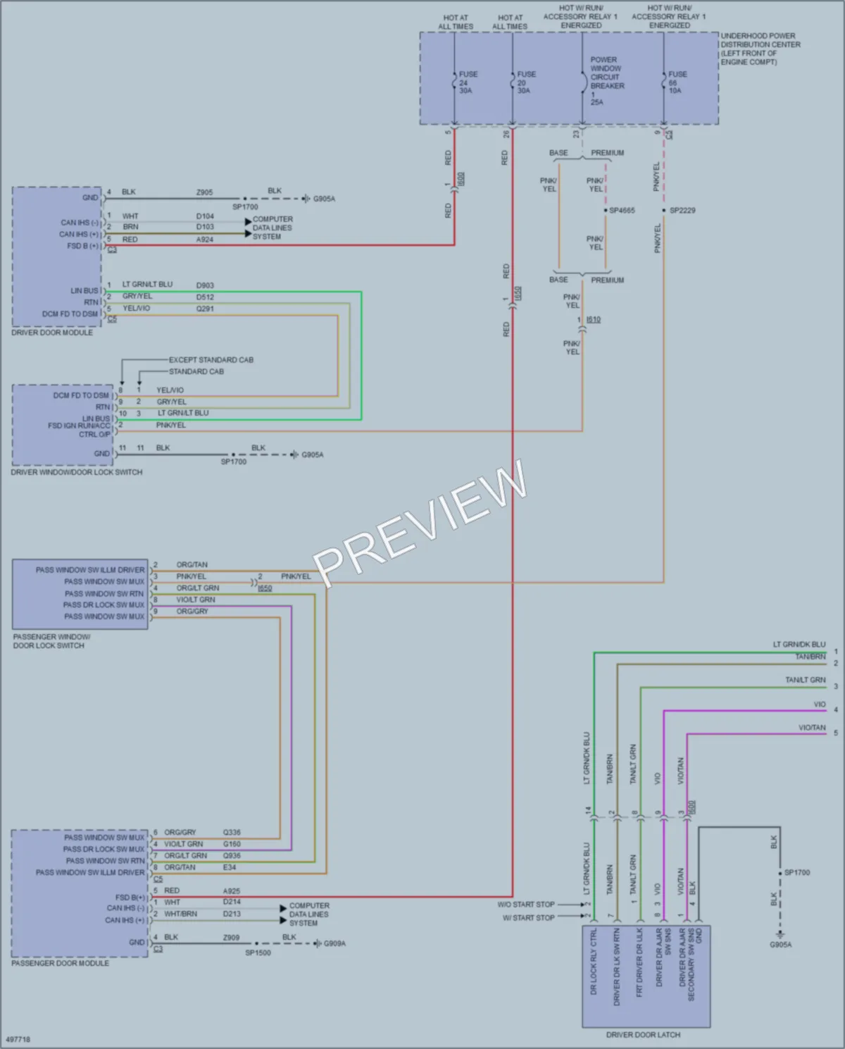 2016 Ram 1500Pickup Power Door Locks wiring diagram preview