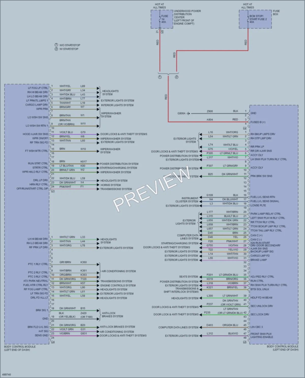 2016 Ram 2500Pickup Body Control Modules wiring diagram preview