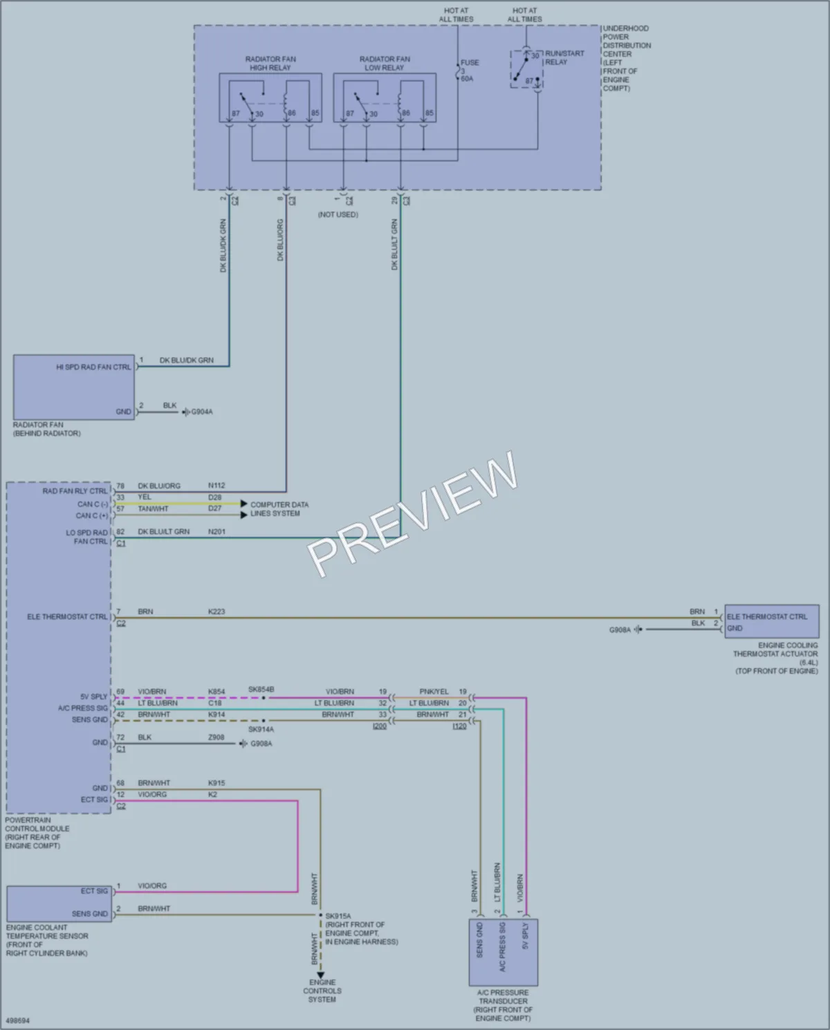 2016 Ram 2500Pickup Cooling Fan wiring diagram preview
