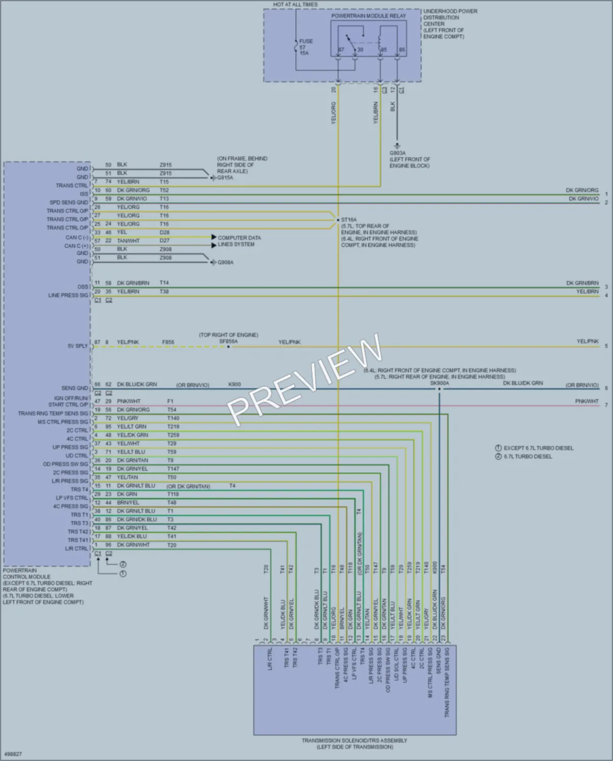 2016 Ram 2500Pickup Transmission wiring diagram preview