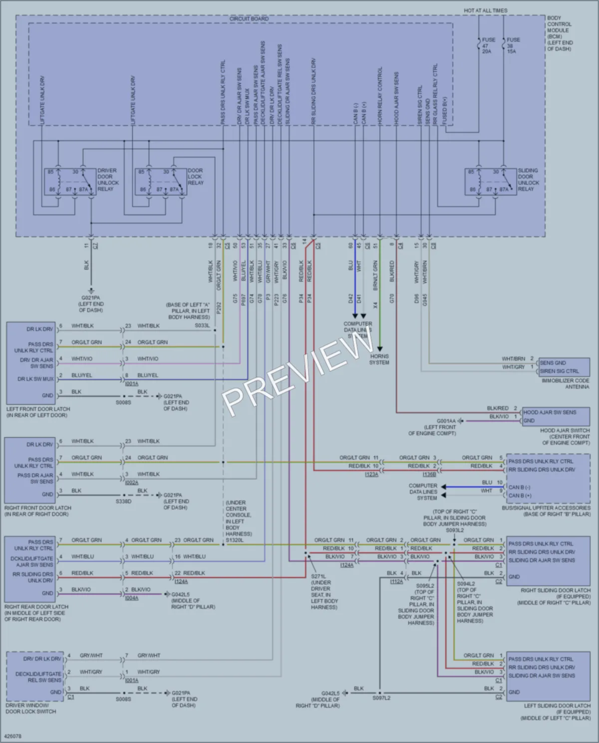 2016 Ram 2500ProMaster Power Door Locks wiring diagram preview