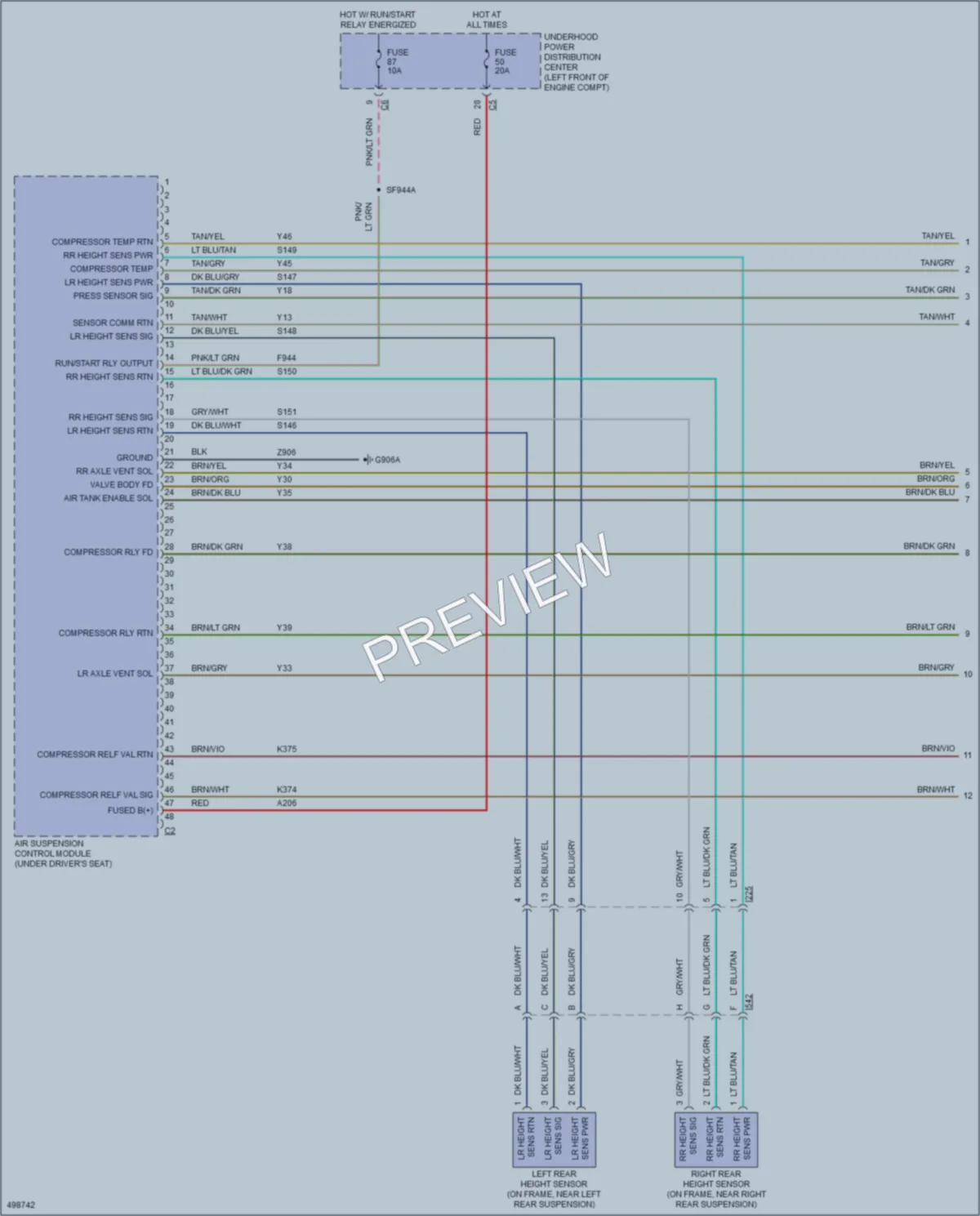 2016 Ram 3500Pickup Electronic Suspension wiring diagram preview