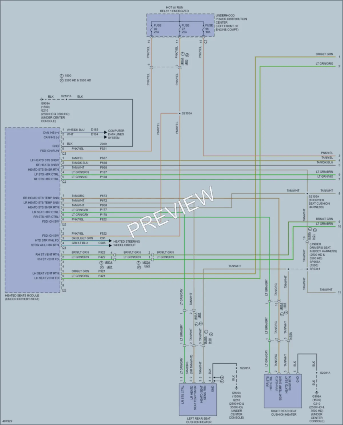 2016 Ram 3500Pickup Power Seats wiring diagram preview