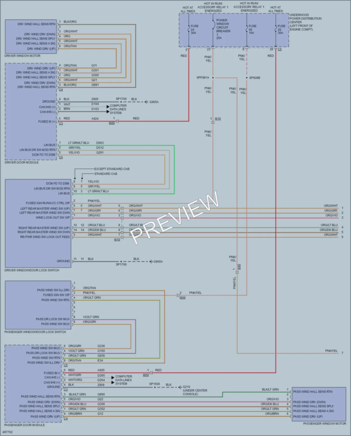 2016 Ram 3500Pickup Power Windows wiring diagram preview