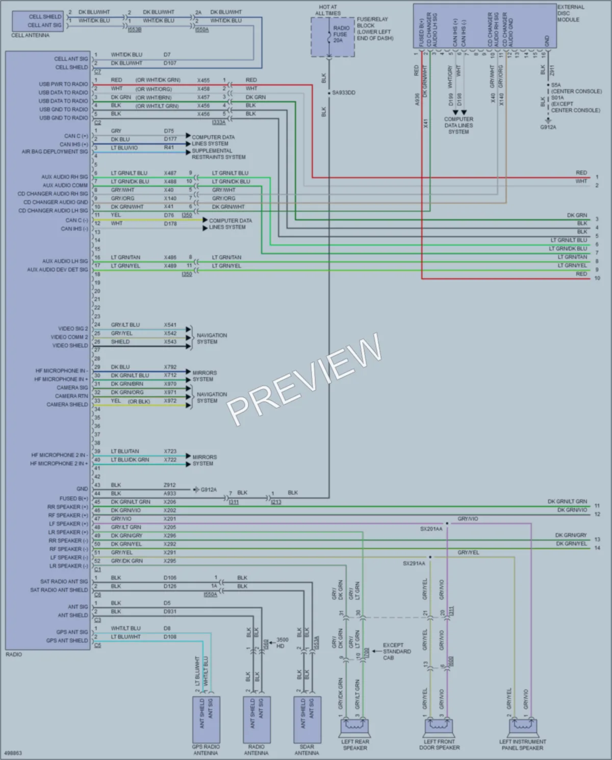 2016 Ram 3500Pickup Radio wiring diagram preview