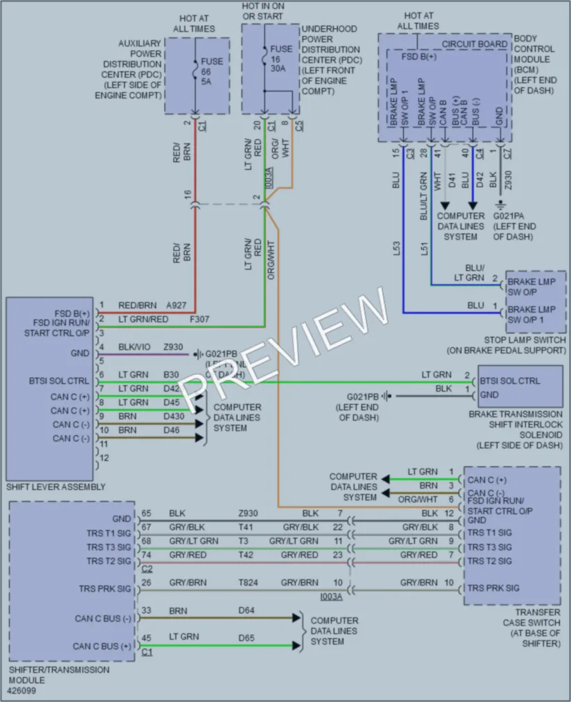 2016 Ram 3500ProMaster Shift Interlock wiring diagram preview