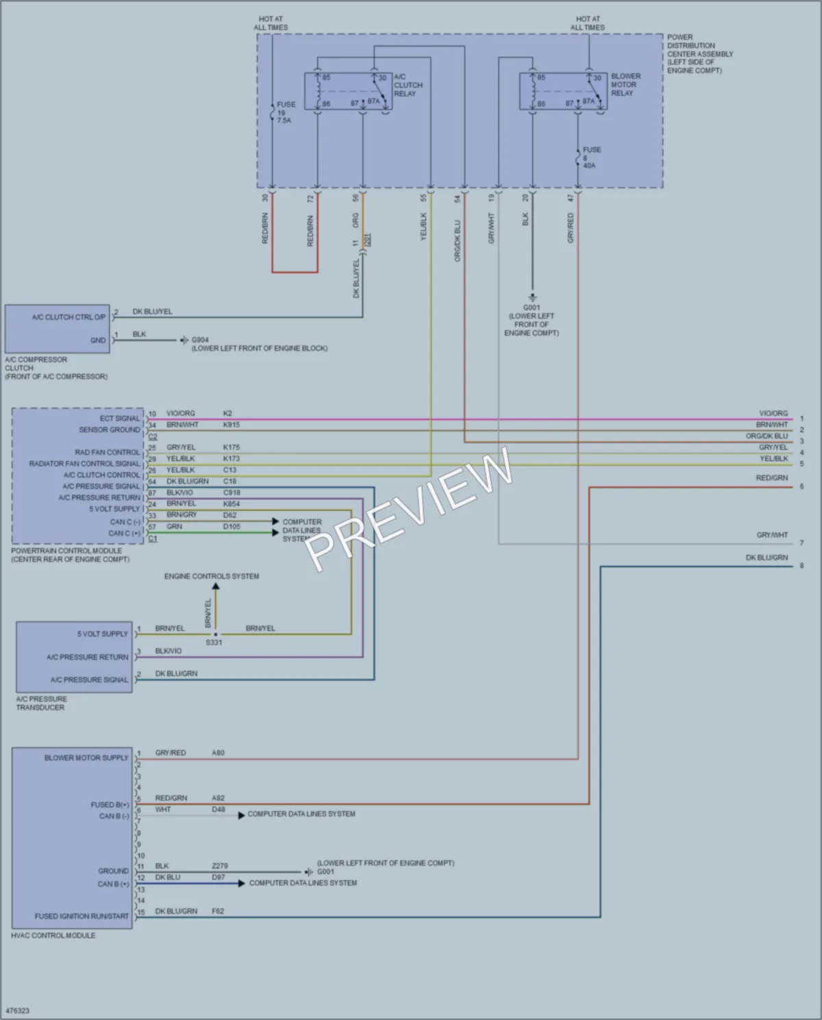 2016 Ram ProMasterCity Air Conditioning wiring diagram preview