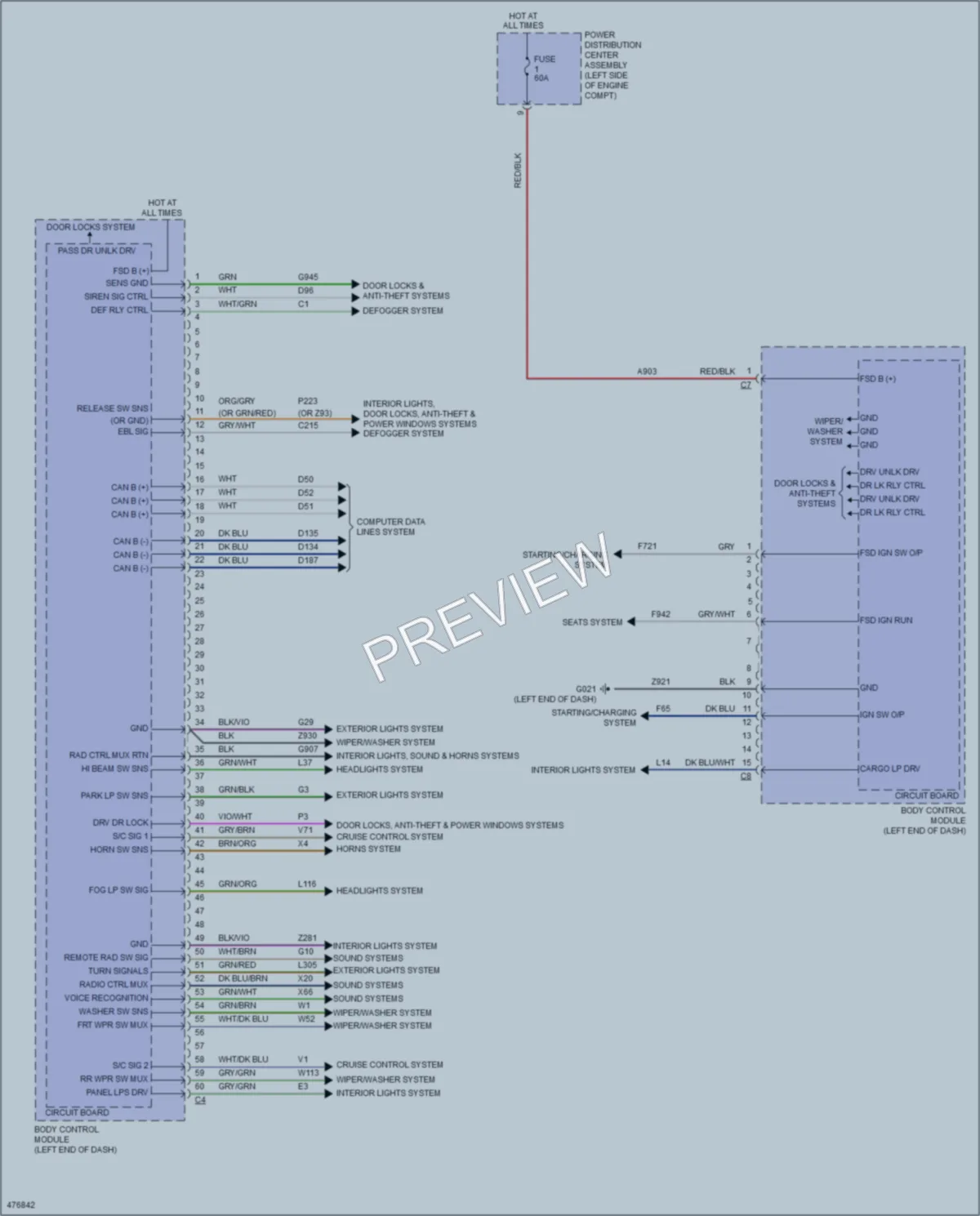2016 Ram ProMasterCity Body Control Modules wiring diagram preview