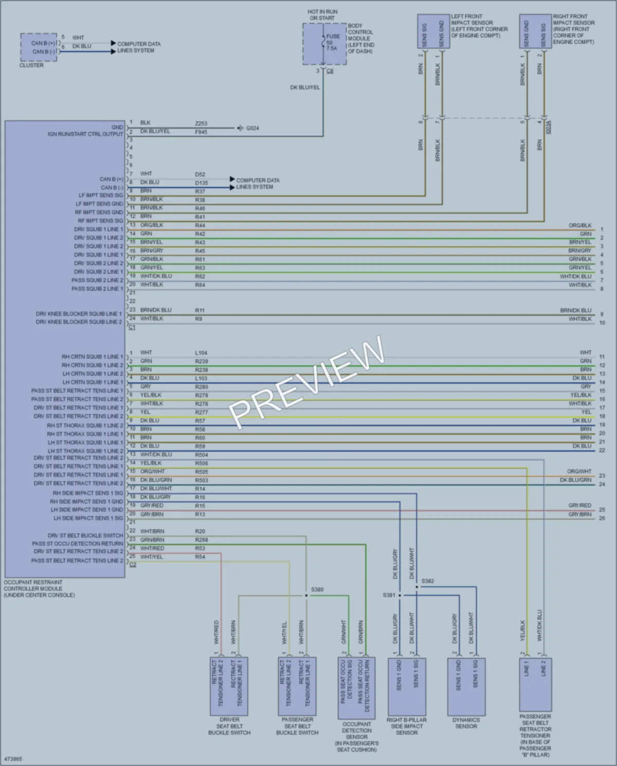 2016 Ram ProMasterCity Supplemental Restraints wiring diagram preview