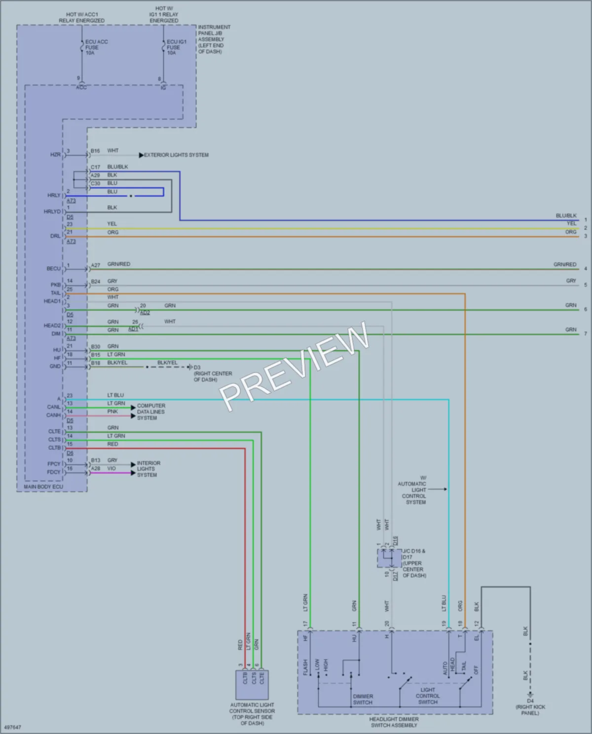 2016 Scion FRS Headlights wiring diagram preview