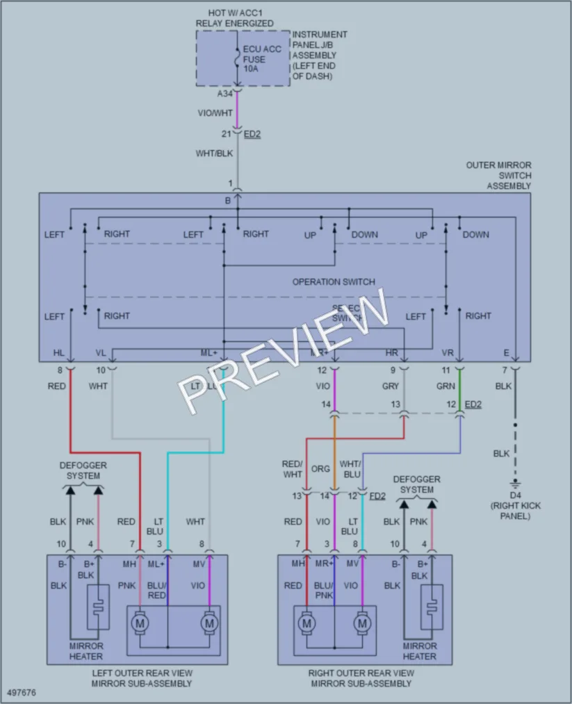 2016 Scion FRS Power Mirrors wiring diagram preview