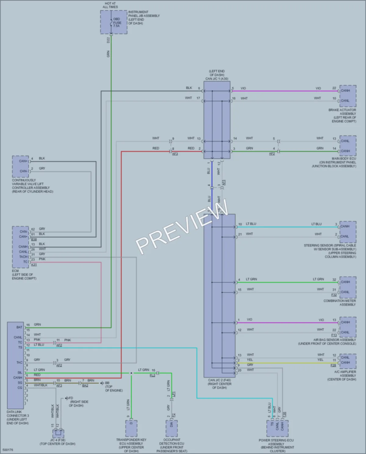 2016 Scion iM Computer Data Lines wiring diagram preview