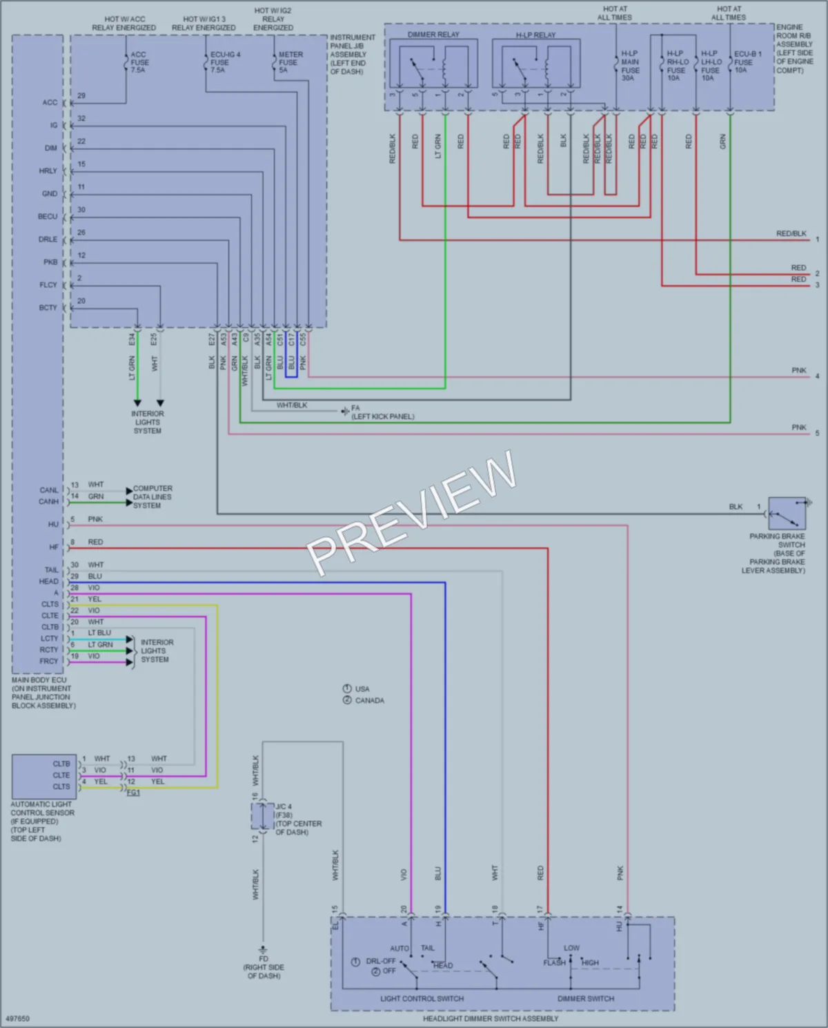 2016 Scion iM Headlights wiring diagram preview