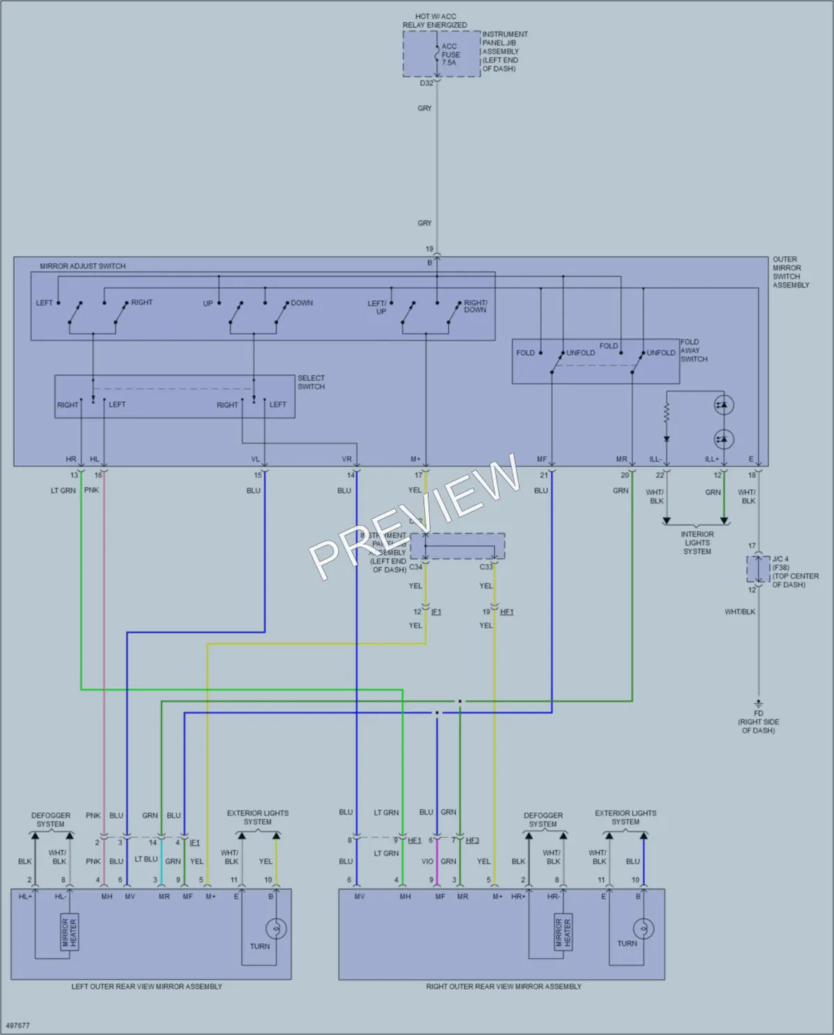 2016 Scion iM Power Mirrors wiring diagram preview