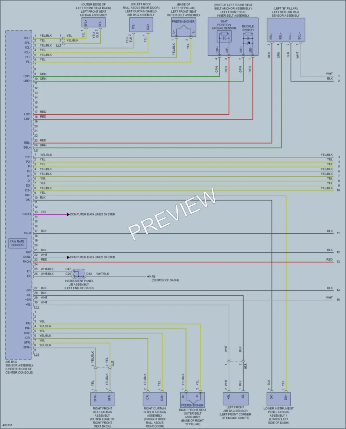 2016 Scion iM Supplemental Restraints wiring diagram preview