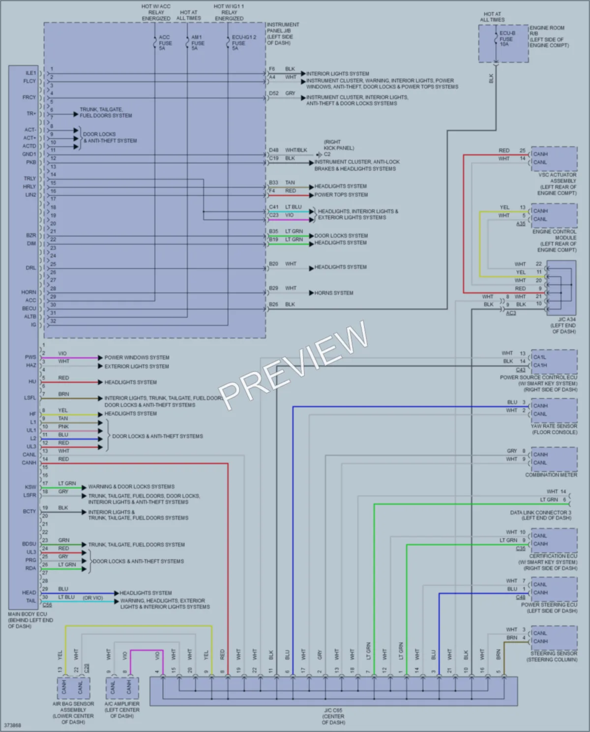 2016 Scion tC Body Control Modules wiring diagram preview