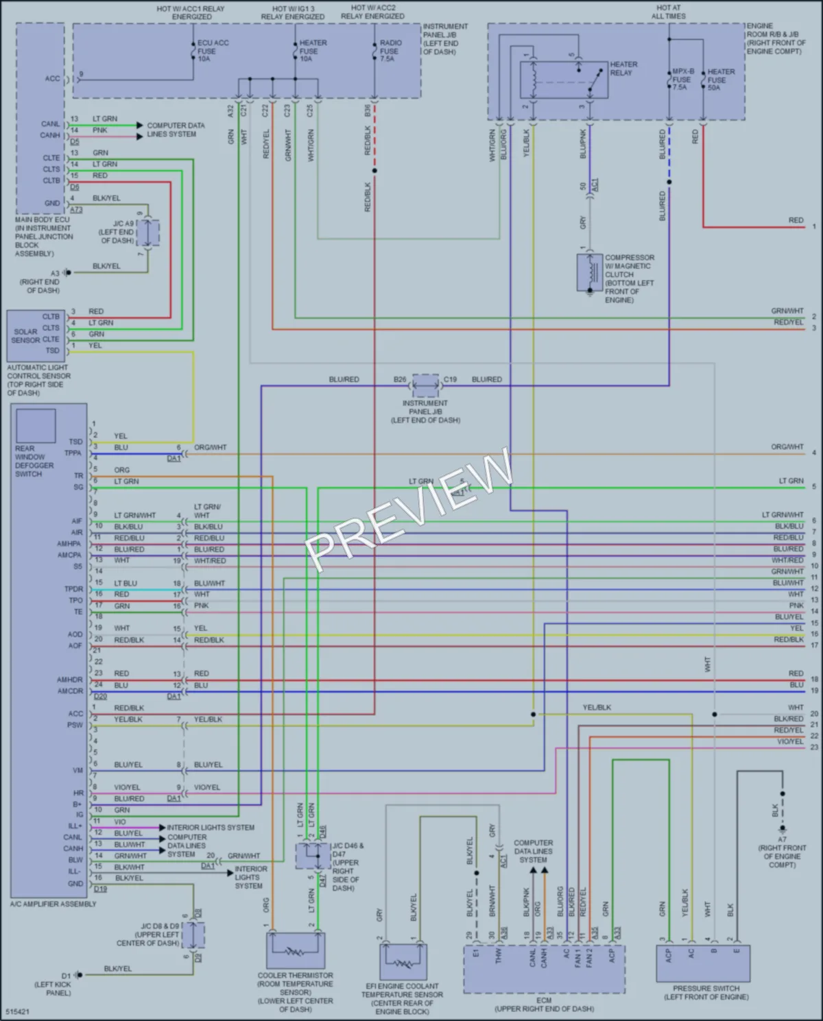 2016 Subaru BRZ Air Conditioning wiring diagram preview