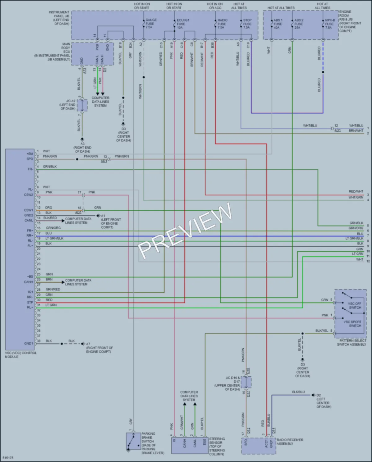 2016 Subaru BRZ Anti Lock Brakes wiring diagram preview