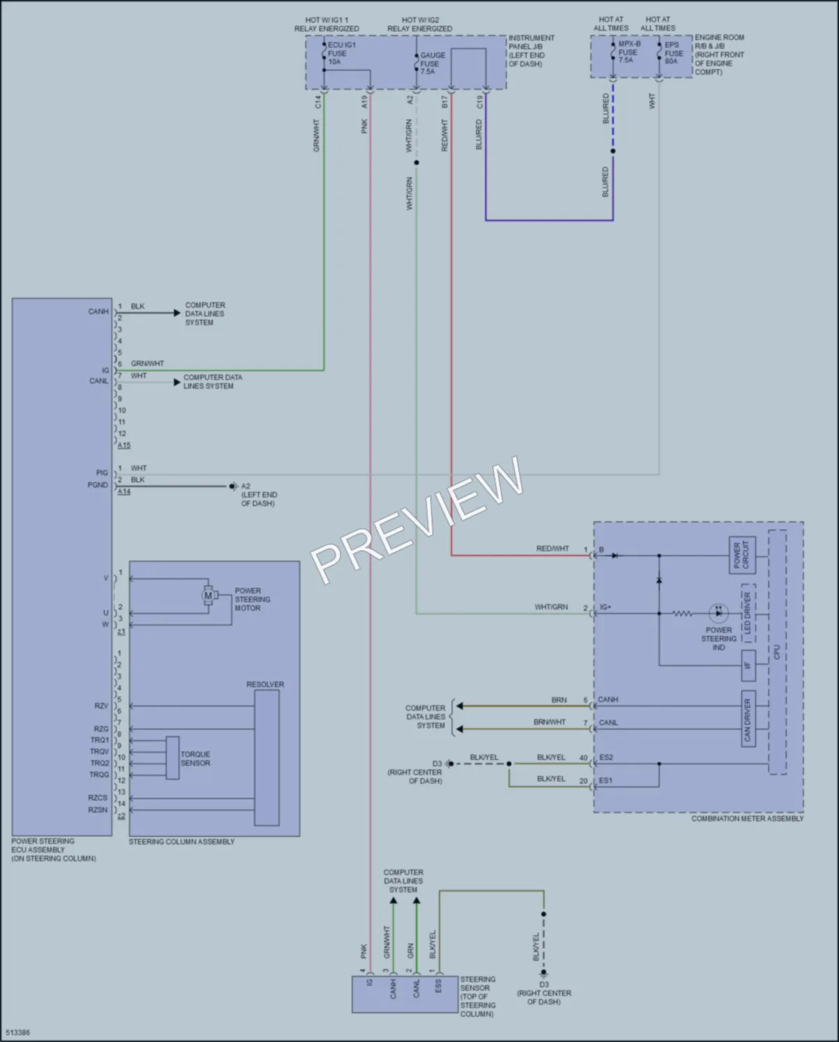 2016 Subaru BRZ Electronic Power Steering wiring diagram preview