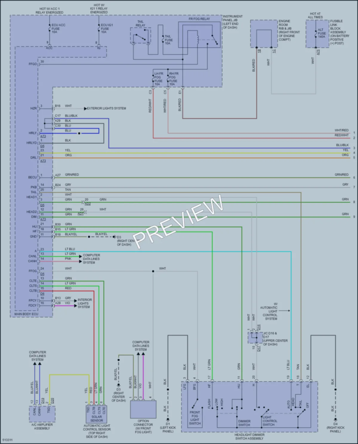 2016 Subaru BRZ Headlights wiring diagram preview