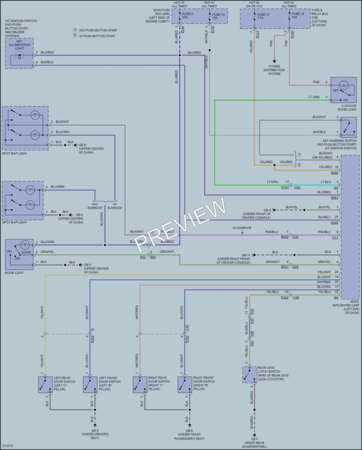 2016 Subaru Crosstrek Interior Lights wiring diagram preview