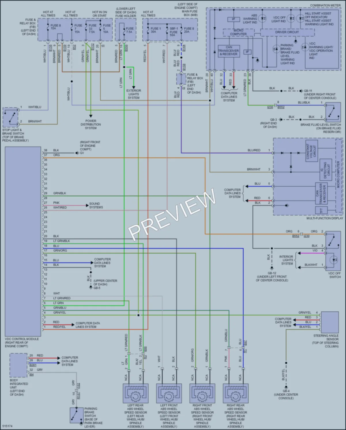 2016 Subaru CrosstrekHybrid Anti Lock Brakes wiring diagram preview