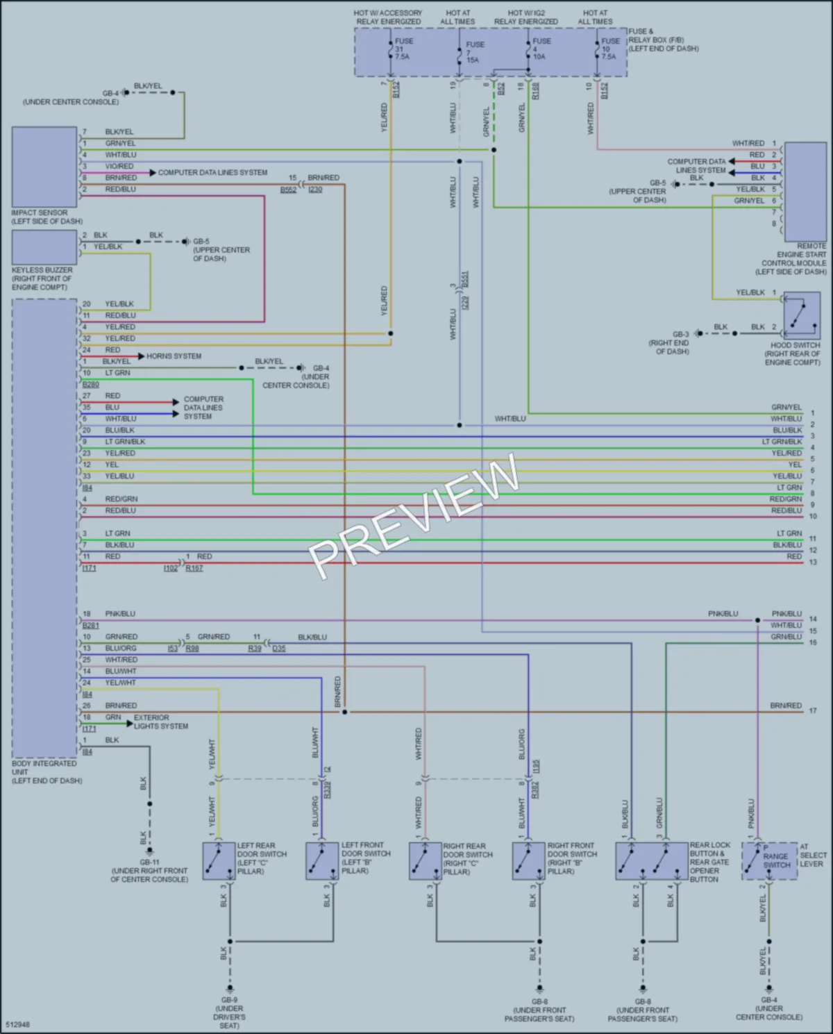 2016 Subaru CrosstrekHybrid Power Door Locks wiring diagram preview