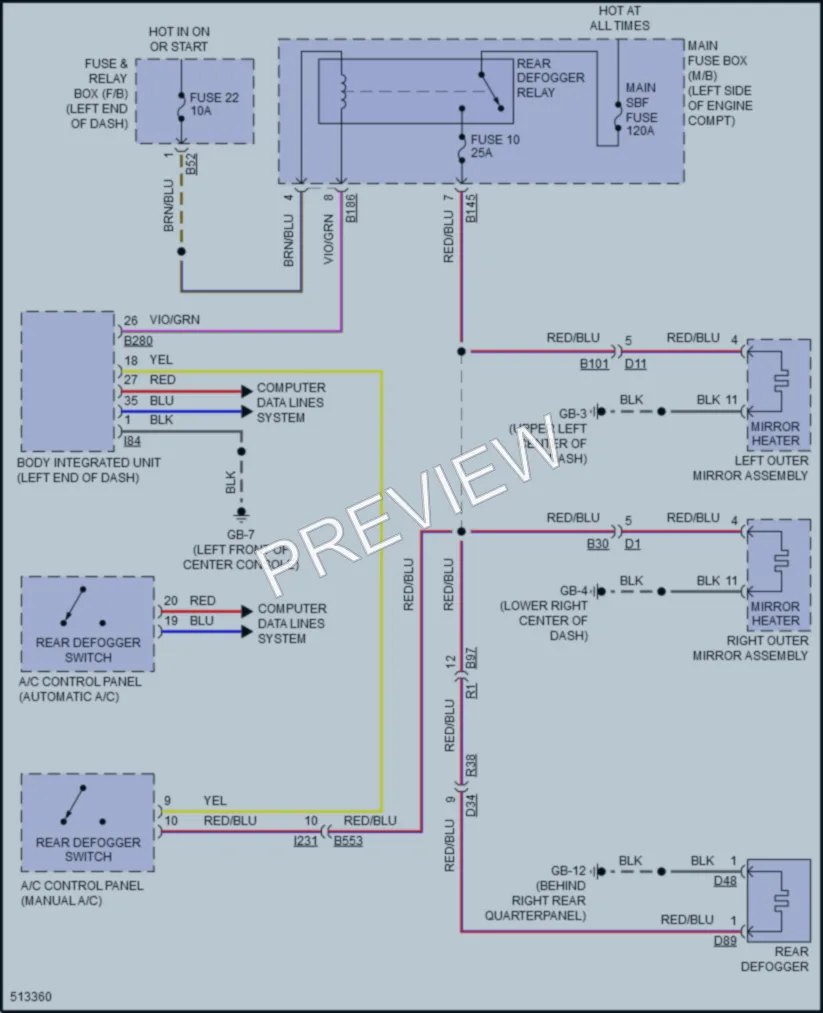 2016 Subaru Forester Defoggers wiring diagram preview
