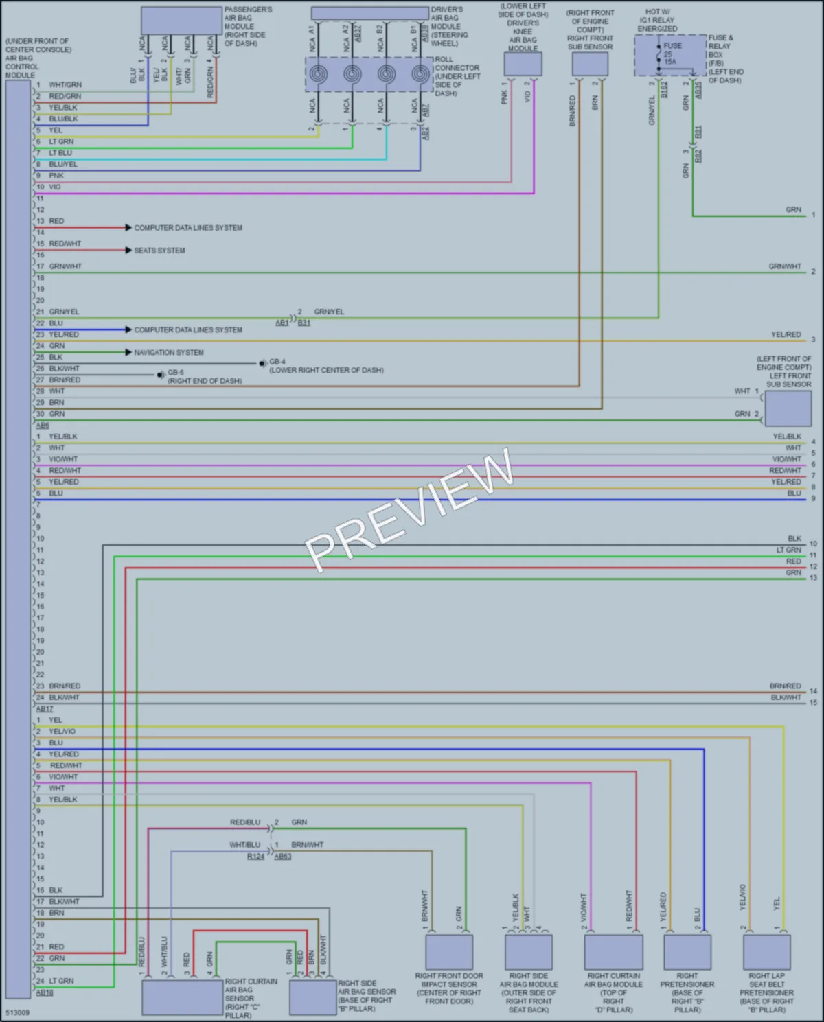 2016 Subaru Forester Supplemental Restraints wiring diagram preview