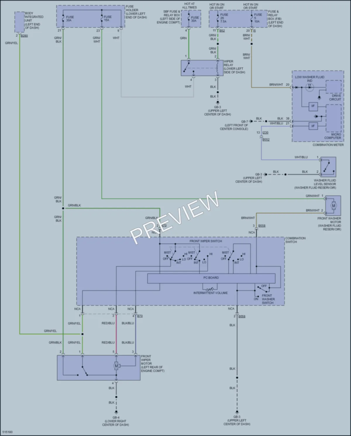 2016 Subaru Forester Wiper Washer wiring diagram preview