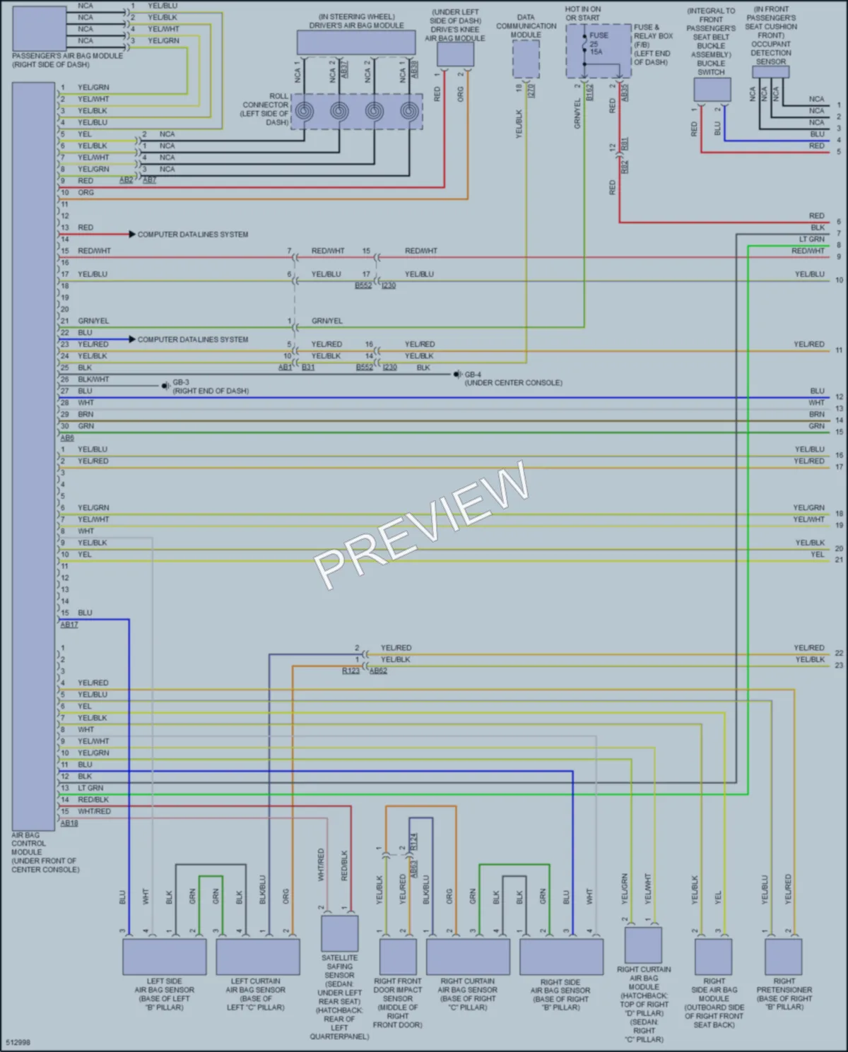 2016 Subaru Impreza Supplemental Restraints wiring diagram preview