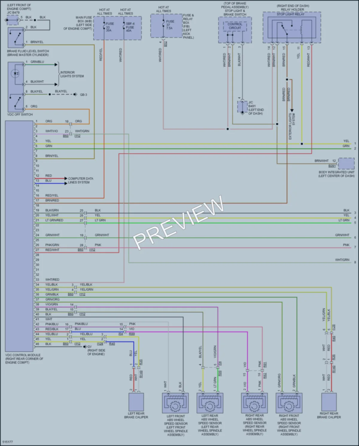 2016 Subaru Legacy Anti Lock Brakes wiring diagram preview