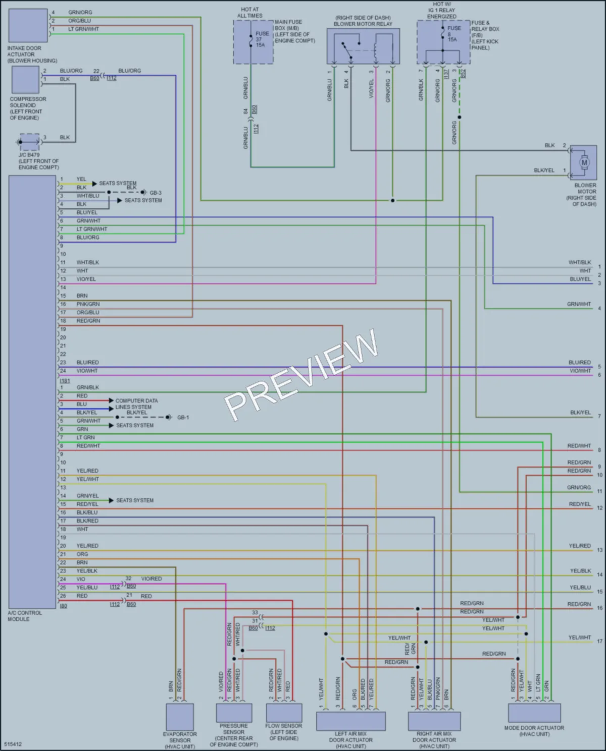 2016 Subaru Outback Air Conditioning wiring diagram preview