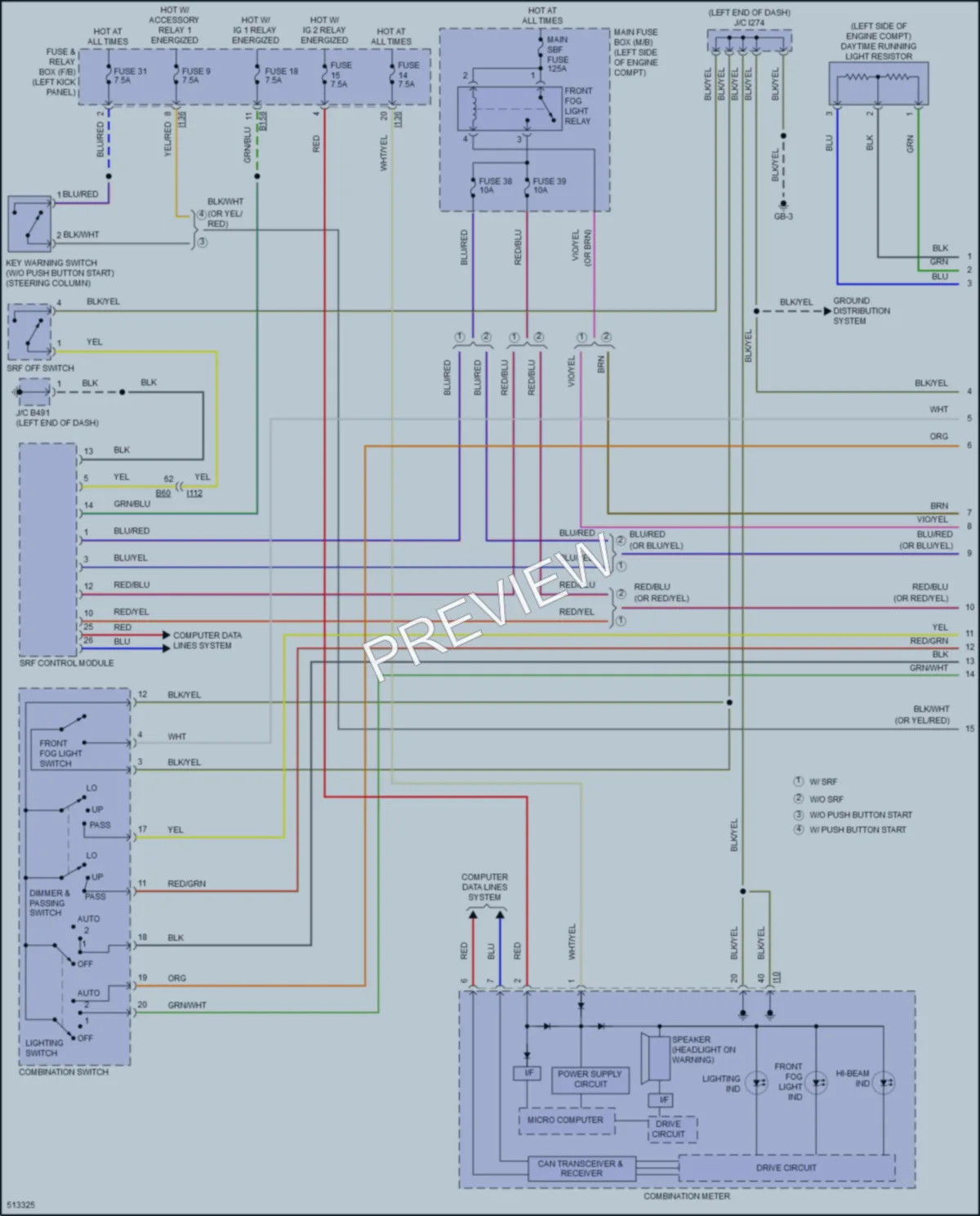 2016 Subaru Outback Headlights wiring diagram preview
