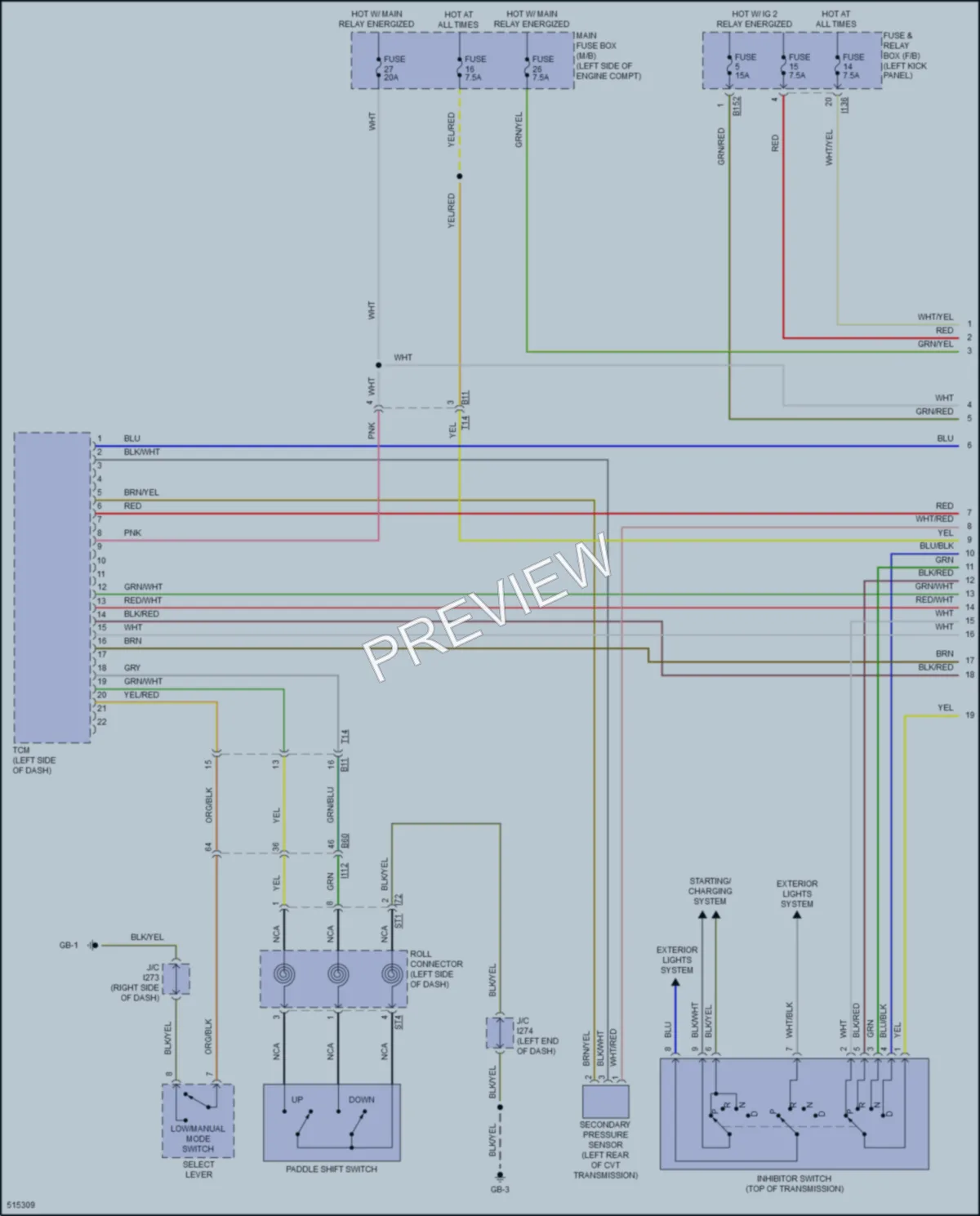 2016 Subaru Outback Transmission wiring diagram preview