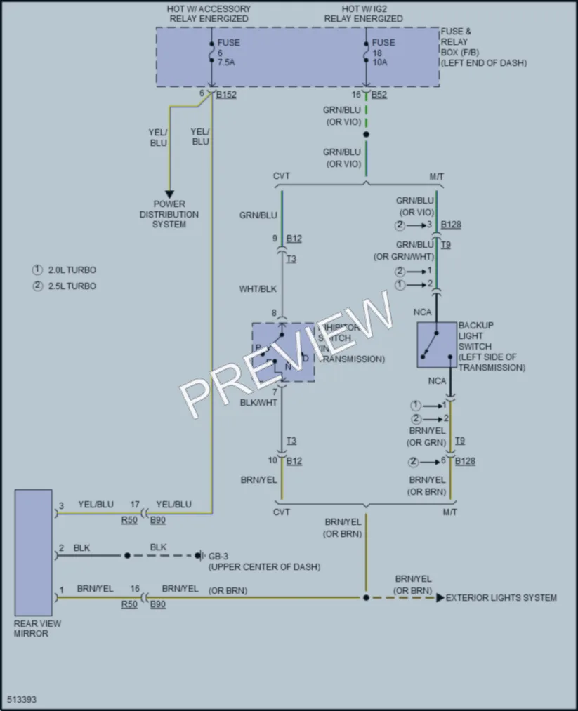 2016 Subaru WRX Power Mirrors wiring diagram preview