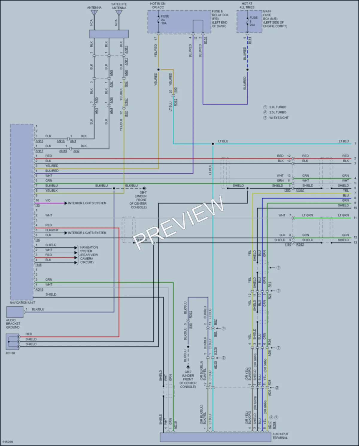 2016 Subaru WRX Radio wiring diagram preview