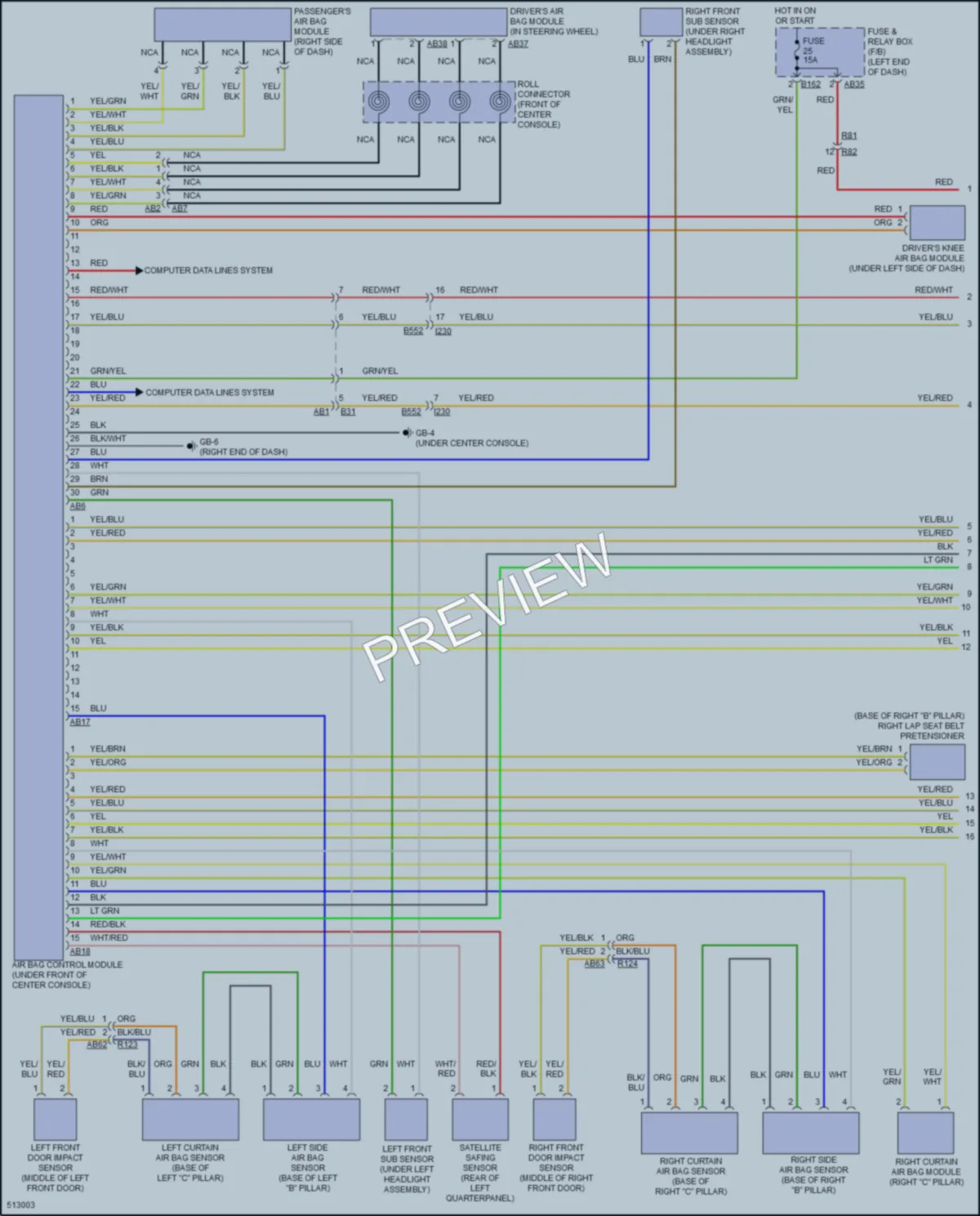 2016 Subaru WRX Supplemental Restraints wiring diagram preview