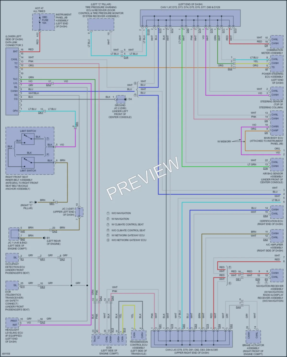 2016 Toyota Avalon Computer Data Lines wiring diagram preview