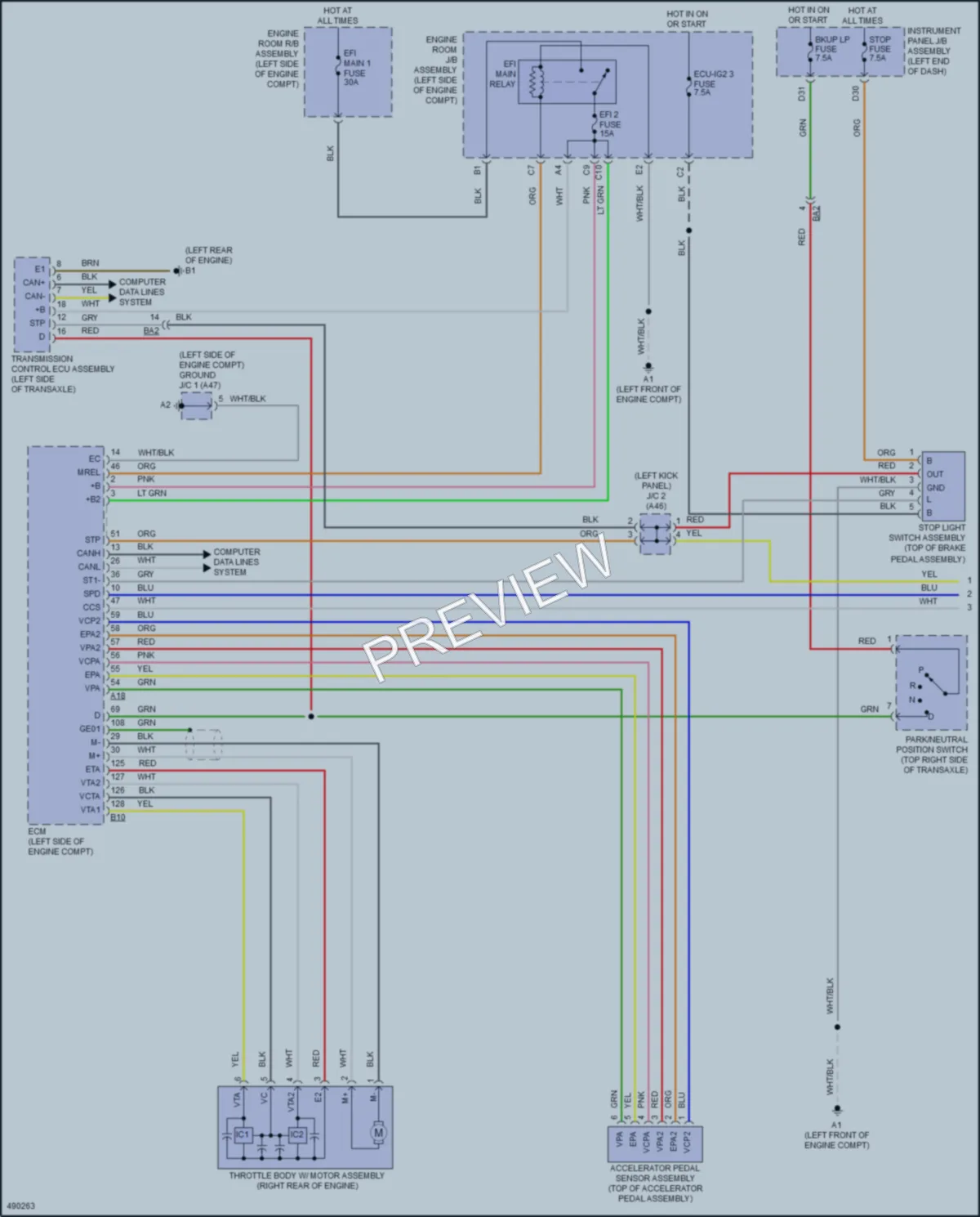 2016 Toyota Avalon Cruise Control wiring diagram preview