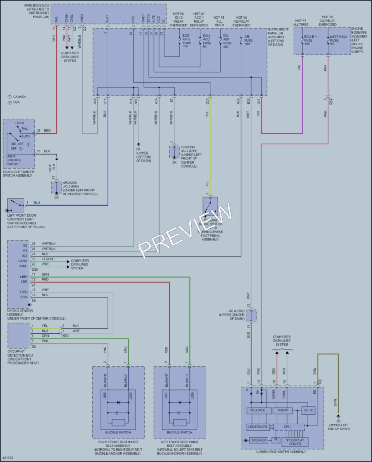 2016 Toyota Avalon Warning Systems wiring diagram preview