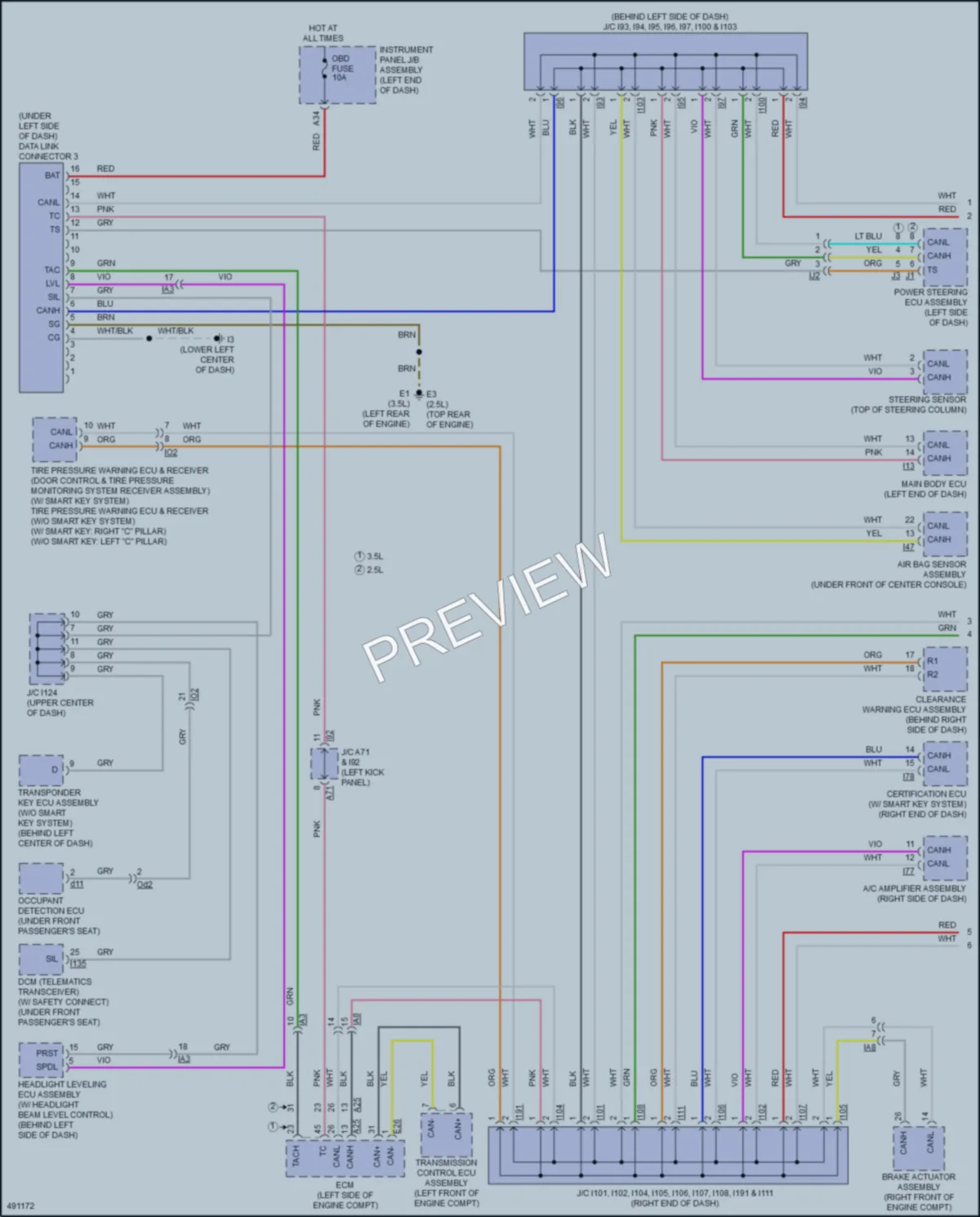 2016 Toyota Camry Computer Data Lines wiring diagram preview