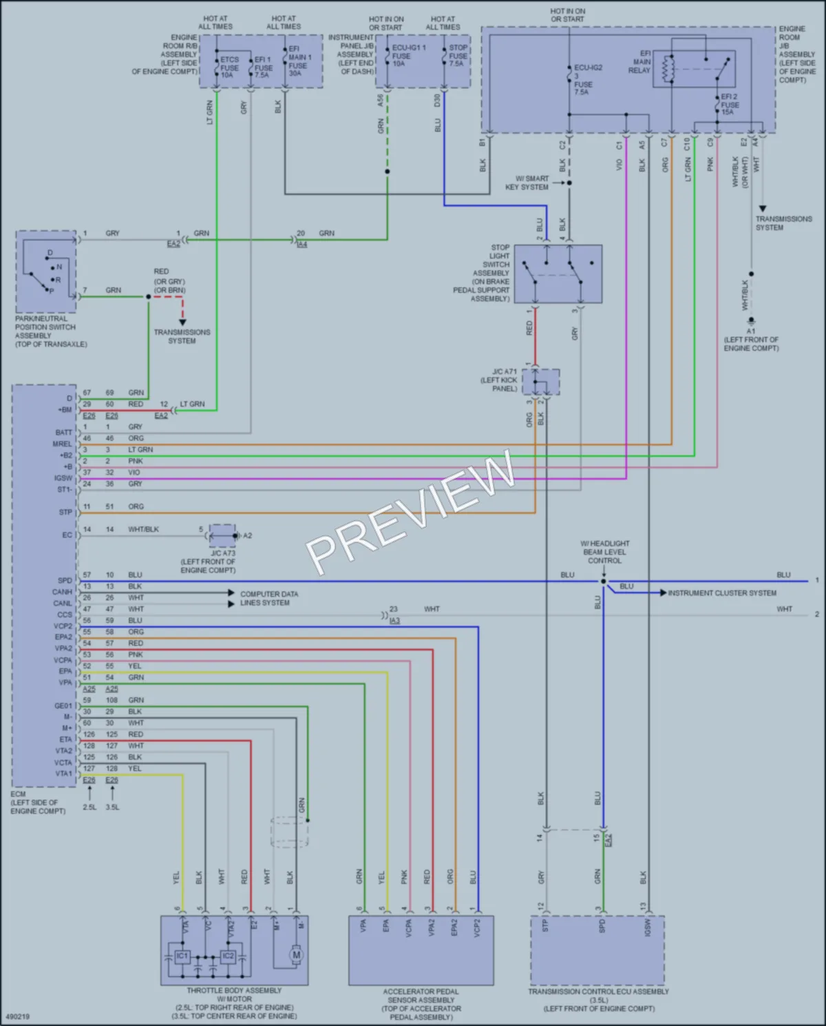 2016 Toyota Camry Cruise Control wiring diagram preview