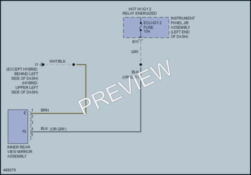 2016 Toyota Camry Power Mirrors wiring diagram preview